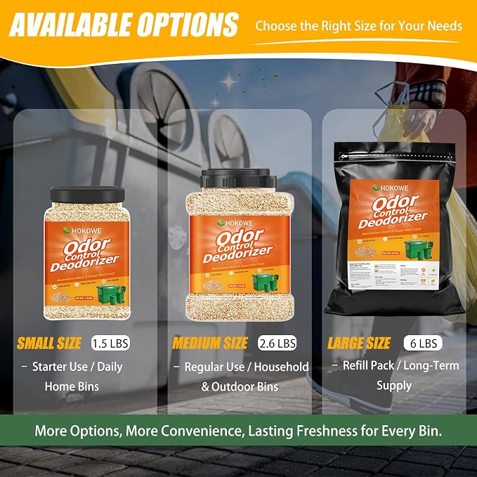 2.6lbs Trash Can Deodorizer, Garbage Odor Eliminator & Trash Odor Neutralizer, Long-Lasting Garbage Deodorizer for Indoor & Outdoor Dumpsters and Recycling Bins, Helps Keep Trash Bins Fresh & Clean