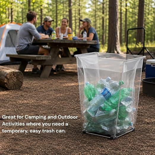 Bag Buddy Bag Holder | 55 Gal Contractor Bags or 30 Gal Kraft Yard Bags | 8 PACK | Temporary Trash Can Or Trash Bag Holder | Ideal for Yard Work, Site Cleanup, Parties & Events