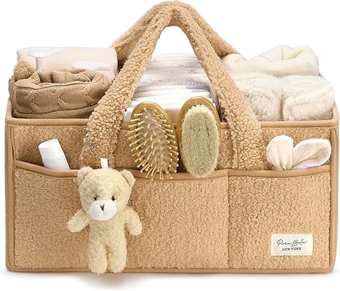 Diaper Caddy Organizer for Changing Table, Storage Basket for Wipes, Gift for Baby Shower, Car Organizer, Nursery Organizer, Portable Storage