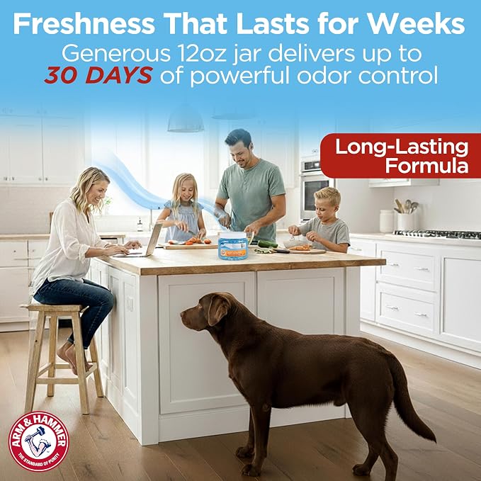 Arm & Hammer Pet Scents Deodorizing Gel Beads, Fresh Breeze, 12 Oz | Long-lasting odor control for rooms, closets, and small spaces, no plug-in or spray needed
