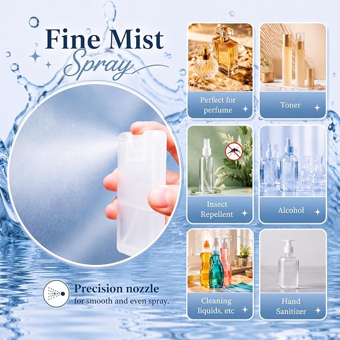 Patelai 6 Pcs 20ml Refillable Card Spray Bottles Portable Trave Perfume Flat Spray Bottle Mini Atomizer Mist Vials for Pocket Hand Sanitizer Makeup Cosmetics Moisturizing Water