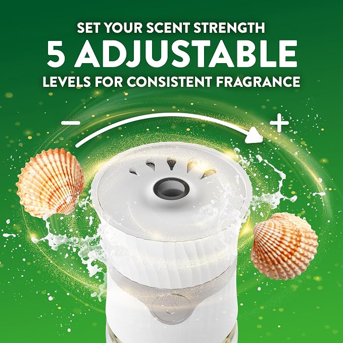 Air Wick Plug-In Scented Oil Refills, 5 Count, Calming Sea Spray & Breeze, Air Freshener, Essential Oils