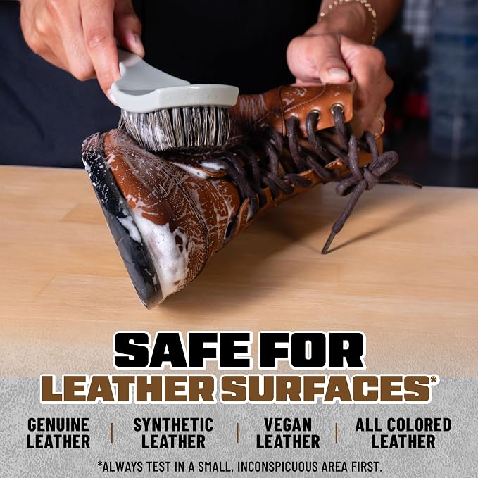 Chemical Guys, Nifty Leather Detailing Brush, Synthetic Horse Hair | Safe on genuine, synthetic, vegan, colored leather, angled head keeps hands clean, pairs with Chemical Guys Leather Cleaner