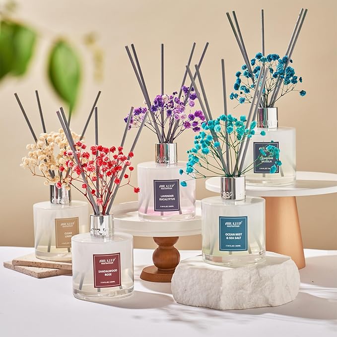 Reed Diffuser Set/Clean Linen/6.76 fl oz(200ml)/1 Pack/Home & Office Decor Aromatherapy Diffuser Oil Gift Set