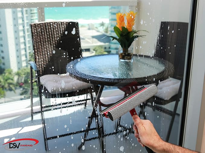 Window Squeegee for Window Cleaning, Window Cleaner Tool for Car Windshield, Shower Door, Boat | 2-in-1 Mini Squeegee for Home | Windshield Squeegee Kit for Car Windows (Pack of 3)