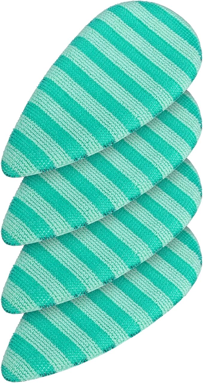 Qaestfy Non-Scratch Scrubber Pads Replacement for Tub and Tile Shower Scrubber - 4 Pack, Compatible with 4-in-1 Bathroom Cleaning Brush, Heavy Duty Scrubbing Pads for Bathtub, Tile, Glass, Shower