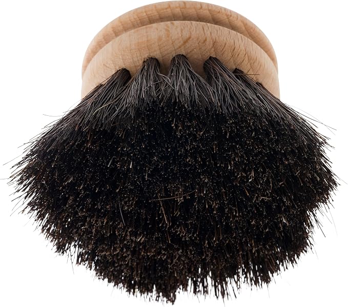 Redecker Dish Brush Set, Silicone Handle – Sand with Tampico & Horsehair Heads – Sustainable Cleaning System, Made in Germany