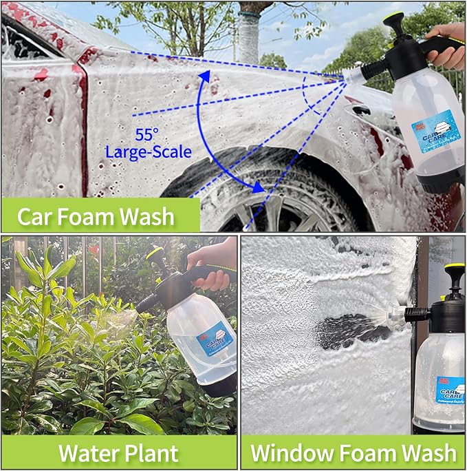 Bear Force Hand Pump Foam Sprayer, Hand Pressurized Snow Foam Cannon 75 oz for Cleaning & Washing, for Home Garden & Car Detailing
