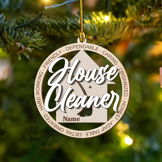 Personalized Cleaning Tools Ornament, Custom Housekeeping Christmas Tree Decoration, Holiday Keepsake Gift for Cleaners, Janitors, Pressure Washers, Housekeepers, Maids and Cleaning Lovers (Clean 3)
