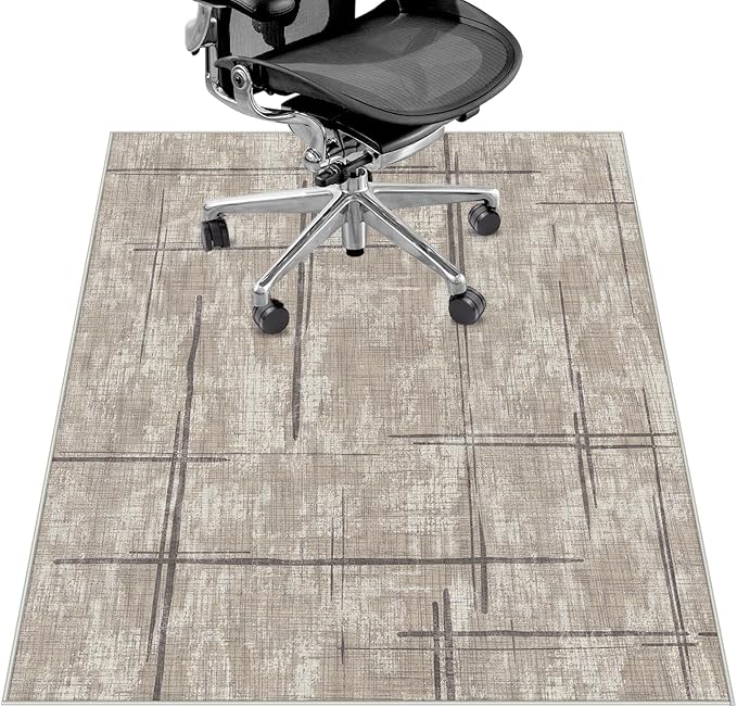 Office Chair Mat for Hardwood Floor&Tile Floor,36"X 48"-Khaki | Heavy Duty Desk Chair Mat for Hard Floors,Under Desk Rug for Rolling Computer Chair,Anti Slip,Low Pile Carpet Floor