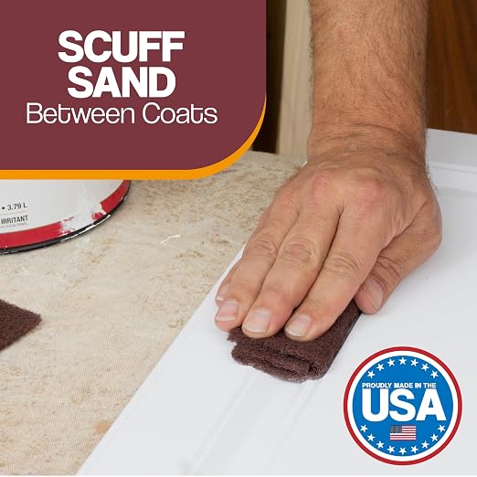 6" X 9" Non-Woven Grey Scuff Pads 320 Grit - 10 Pack (Maroon)