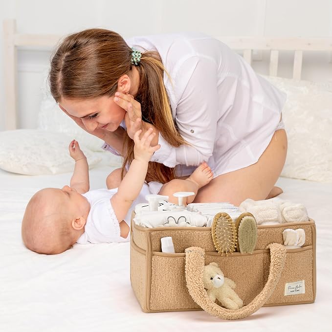 Diaper Caddy Organizer for Changing Table, Storage Basket for Wipes, Gift for Baby Shower, Car Organizer, Nursery Organizer, Portable Storage