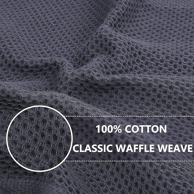 Homaxy 100% Cotton Waffle Weave Kitchen Dish Towels 18-Pack, Mixed Color | 13 x 28 Inches, Ultra Soft Absorbent Dish Towels, Quick Drying Cleaning Towels