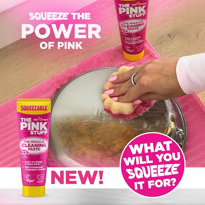 Stardrops The Pink Stuff Miracle Squeezable Cleaning Paste, 10.6 Oz | Easy to Rinse Multi Purpose Cleaning Power for Kitchen Bathroom Cooktops Tiles Sinks Showers and More