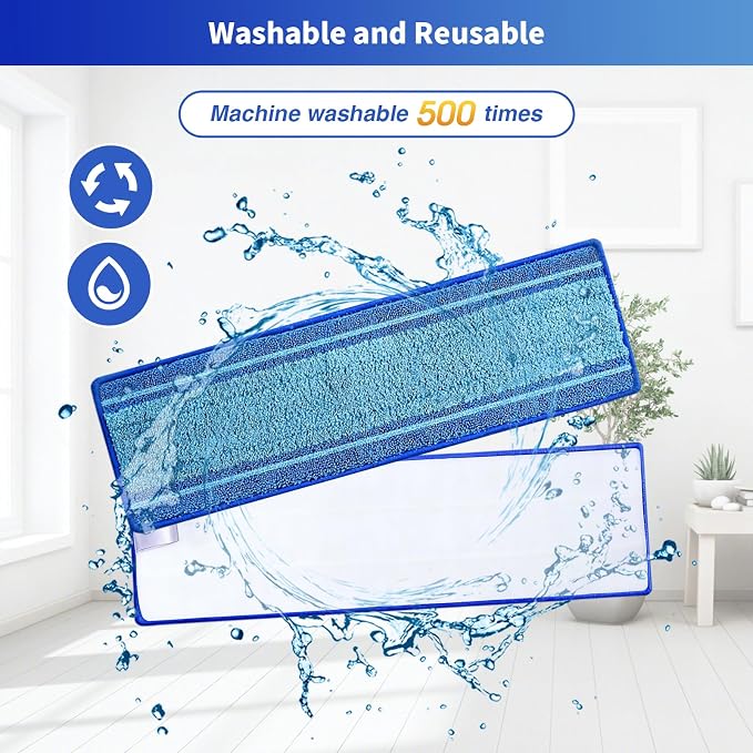 15-Pack Microfiber Mop Pads for Bona Mop- Washable Reusable Refills for Hardwood, Tile & Multi-Surface Floors | Pet Hair & Stain Remover