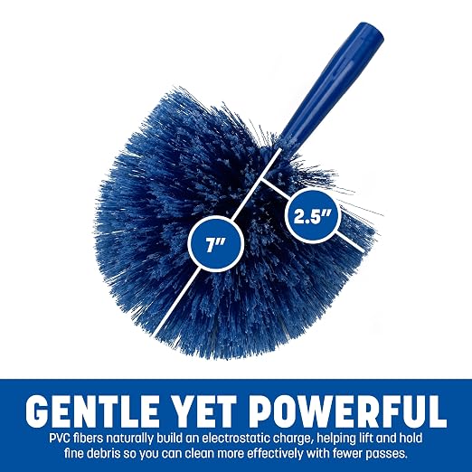 Sparta Round Duster Head, Soft Flagged Bristles, 9 Inch, Blue, 12-Pack | Flo-Pac, Electrostatic Bristles, Ceilings and Corners, Handle Sold Separately, BPA Free