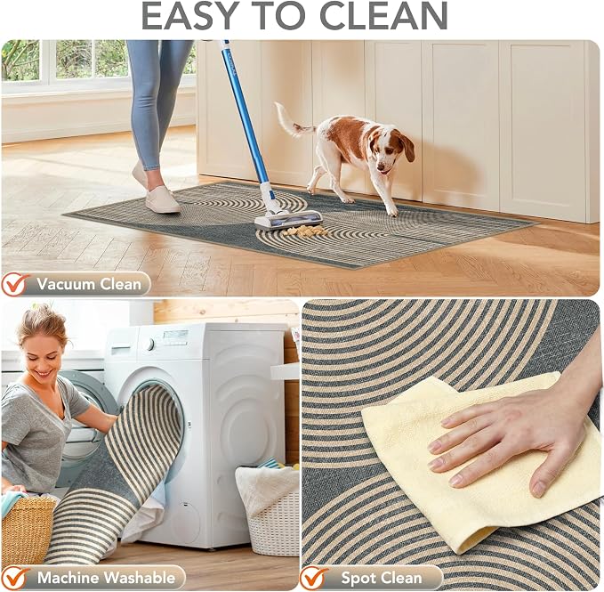 Office Chair Mat for Hardwood Floor&Tile Floor,36"X 48"-Geo Grey | Heavy Duty Desk Chair Mat for Hard Floors,Under Desk Rug for Rolling Computer Chair,Anti Slip,Low Pile Carpet Floor