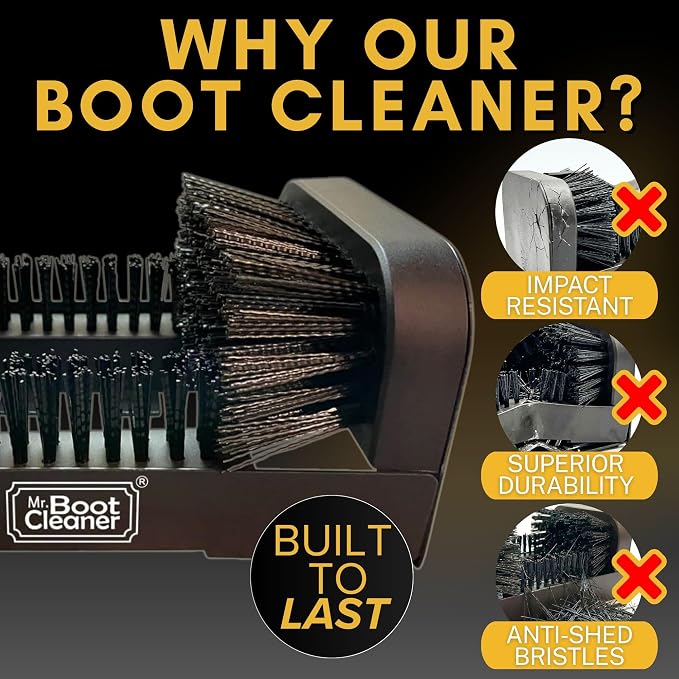 Heavy Duty Boot Cleaner Scrubber, for Mounted or Portable Use, Plastic | Mr. Boot Cleaner Boot/Shoe Scraper, Use Indoors or Outdoors, Suitable for Home or Commercial Sites, Includes Hardware