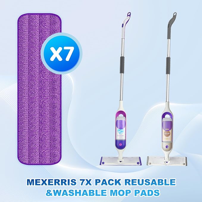 Washable Microfiber Mop Pads for Swiffer PowerMop: Wet Mop Refills 7 Pack | Power Mop Refills Multi-purpose, Floor Mop Dust Mop Pads Reusable Replacement, for 13''-15'' Spray Mops Multi-surface Floors