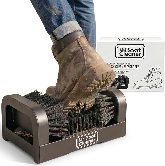 Heavy Duty Boot Cleaner Scrubber, for Mounted or Portable Use, Plastic | Mr. Boot Cleaner Boot/Shoe Scraper, Use Indoors or Outdoors, Suitable for Home or Commercial Sites, Includes Hardware