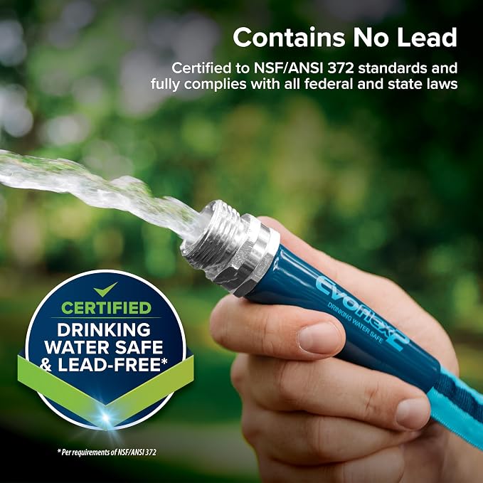 Camco EvoFlex2 25-ft RV Drinking Water Hose | Lightweight RV Drinking Water Hose Reinforced w/ Fabric - Contains No Lead, No BPA & No Phthalate -Abrasion Resistant (22577)