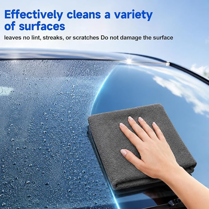5 Pcs Genie Magic Cleaning Cloths, Microfiber Cleaning Cloths, Thickened Streak-Free Microfiber Towels Cleaning Cloth for Glass, Window, Kitchen, Stainless Steel, Cars & Screens (11.8 * 15.7in)