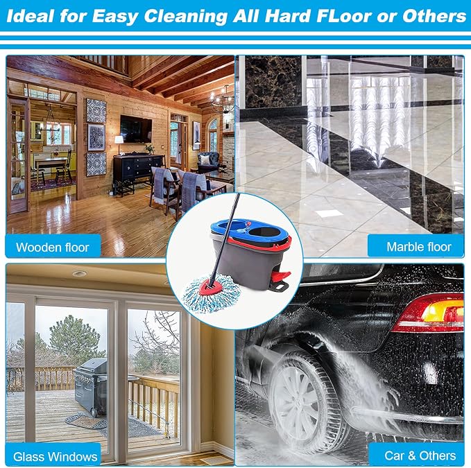 20 Pack Spin Mop Replacement Head,100% Microfiber,Easy Wring Mop Refill | Fit for Rinse Clean 2-Tank System,Deep-Cleaning,Machine Washable,360° Rotation,Easy Floor Cleaning,Density Weave, No Shedding