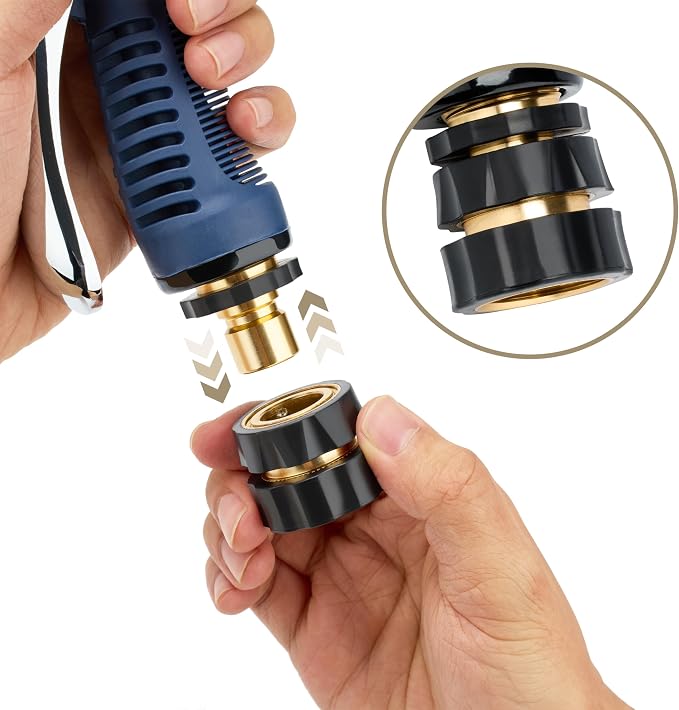 Twinkle Star 3/4 Inch Garden Hose Fitting Quick Connector, 2 Sets | Male and Female 2 Sets, Garden Hose Adapter, Quick Connect Hose Fittings, Water Hose Quick Connect Fittings