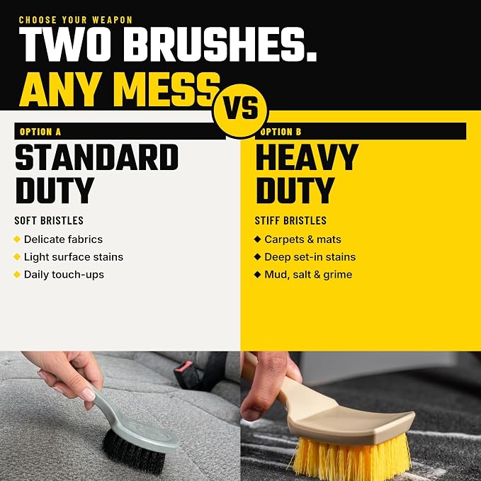 Chemical Guys, The Nifty Interior Detailing Brush, Soft Bristle, 2 Pack | Soft-bristle brushes clean vents, dashboards, steering wheels, door panels and cup holders, two pack