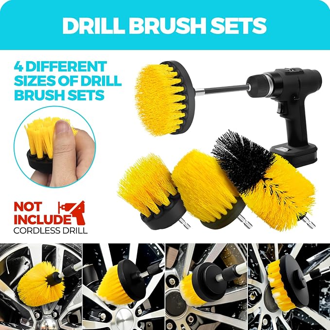 ALFLOD 30Pcs Car Detailing Kit for Interior, Exterior and Wheel Cleaning | Brushes, Towels, Wash Mitt, Cleaning Gel, Detail Brushes And Extendable‑Handle Duster For Vehicle, Home And Office Care Tasks