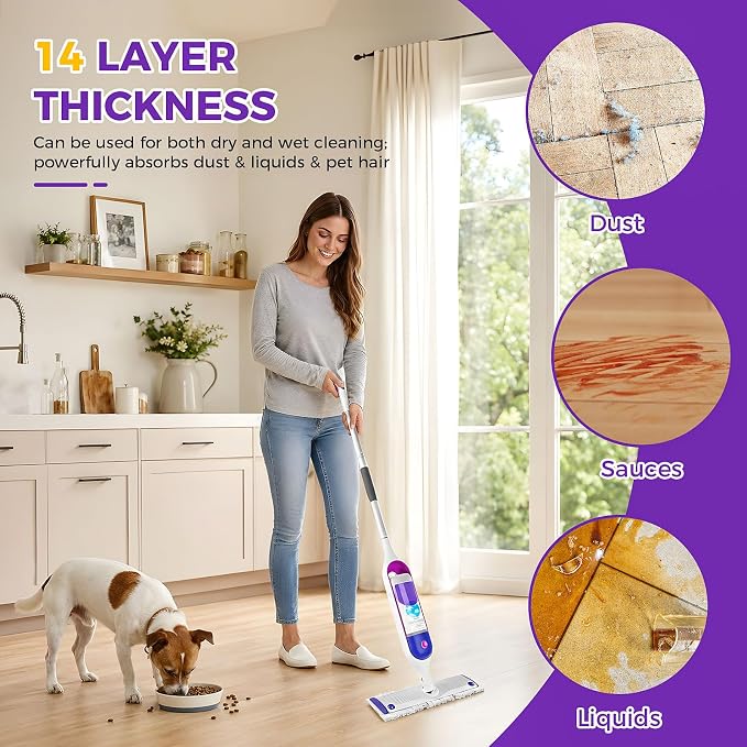 40PCS Disposable Power Mop Pads for Swiffer Power Mop | Disposable Spray Wet Pads Refill for Swiffer Powermop, Household Wet & Dry Mops Pads for Multi-Surface Floors Cleaning