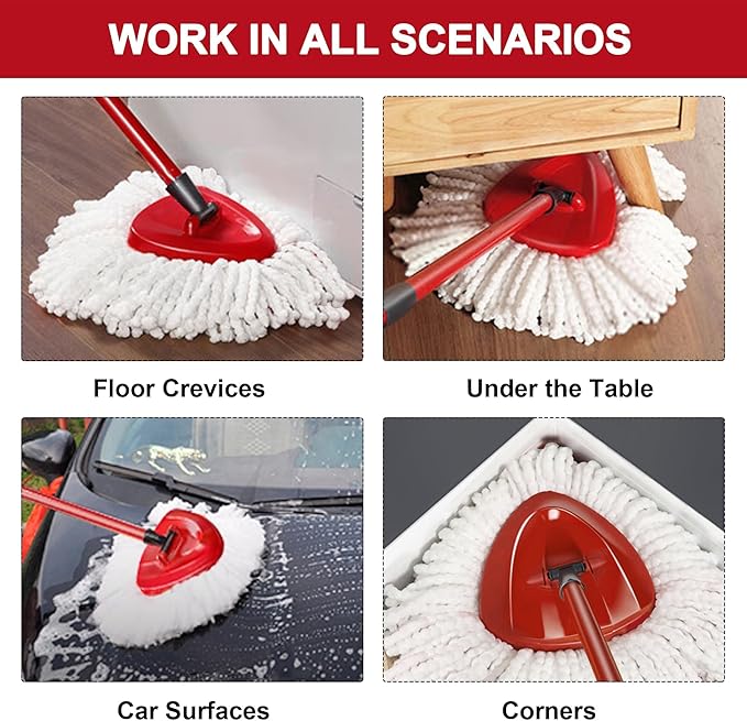16 Pack Mop Heads Replacements for O-Ceda Easy Wrin Spin System, Microfiber Refills, Easy Cleaning Mop Repalce Head