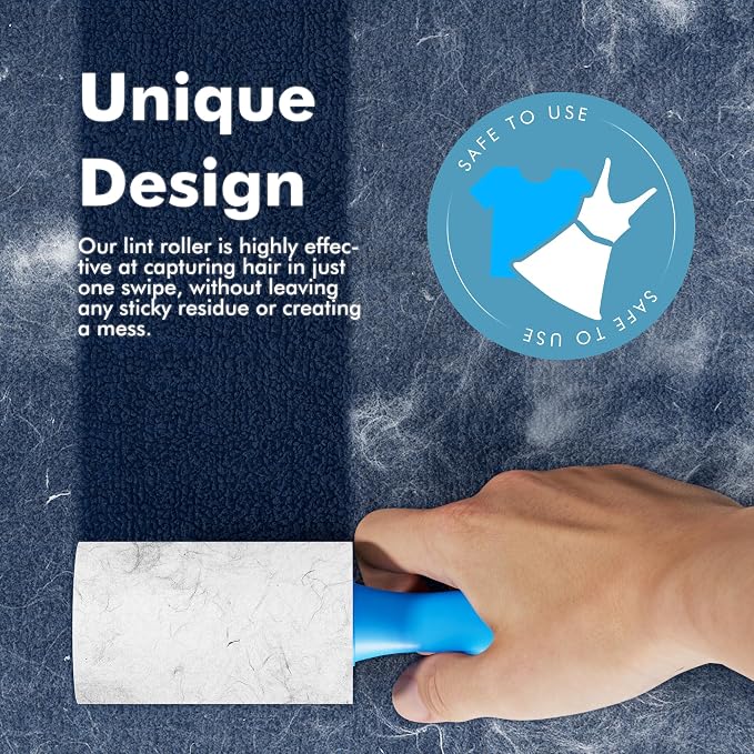 Mini Extra Sticky Lint Rollers for Travel - 150 Sheets Small Sized Portable Lint Removers for Pet Hair and Debris Pickup, Travel Essentials