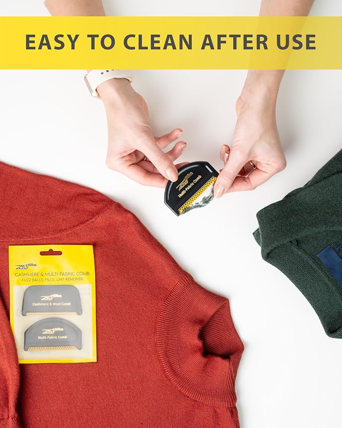 ZEFFFKA Cashmere Fine Wool Clothes Sweater Multi-Fabric Garments De-Pilling De-Fuzzing Comb Lint Fuzz Balls Remover Pills Cleaner and Shaver