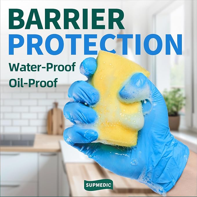 Vinyl Disposable Exam Gloves, 4Mil Powder-Free Latex-Free Food Grade Cooking Cleaning Medical Glove Blue 100&1000 Ct