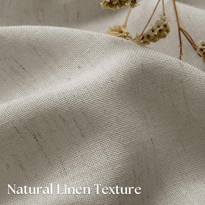 Small Window Curtains for Kitchen 30 Inches Long 2 Panels Semi Sheer | Light Filtering, Boho, RV Camper Curtain, Rod Pocket Drapes, for Living Room, Half Windows, Burlywood Birch, W25XL30 Inches