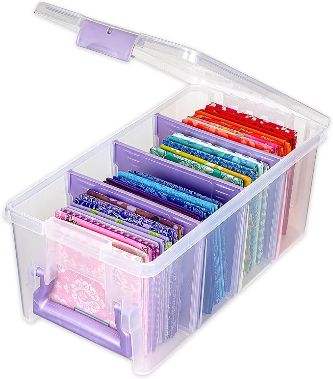 ArtBin Semi Satchel Portable Craft Organizer with 3 Dividers - Clear Plastic Storage Case for Art & Craft Supplies | 3 Removable Dividers, 15.2 x 8 x 6.2 Inches, Secure Latches, Carry Handle, Clear Durable Polypropylene