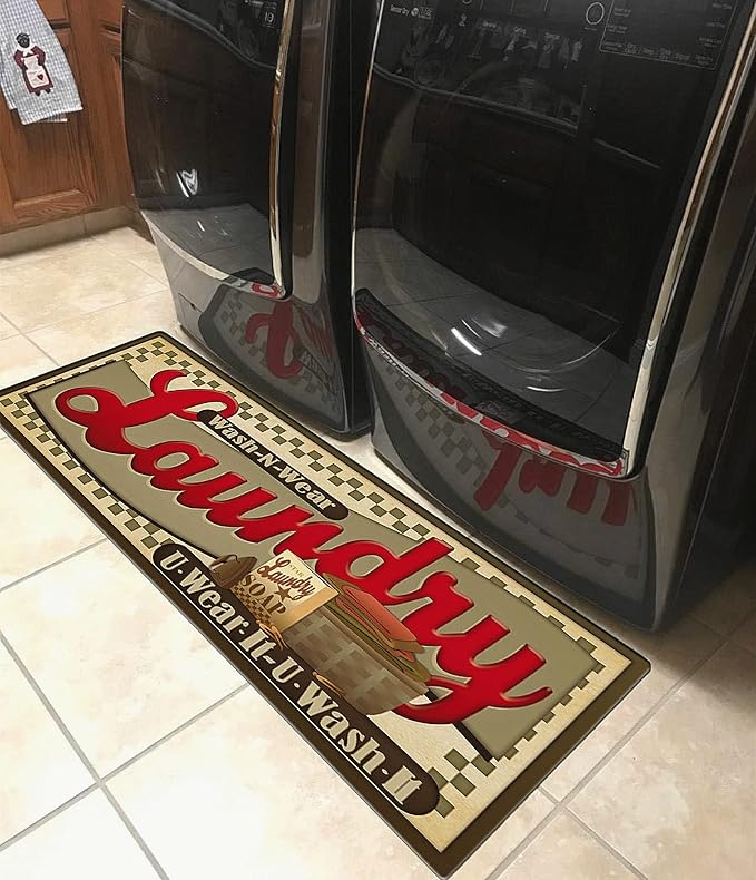 Anti Fatigue Laundry Room Rug Runner Nonslip Rubber Comfort Mats Floor Runner for Laundry Room Bathroom Kitchen, 59''×20''