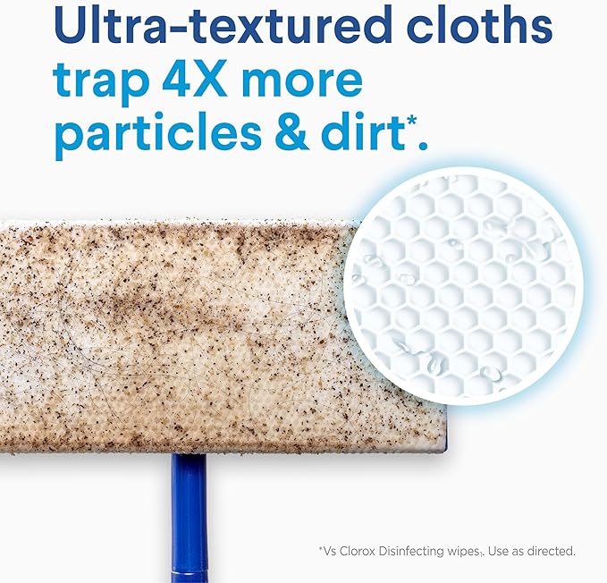 Clorox Disinfecting Wet Mop Pad, Disposable Mop Heads, Multi-Surface Floor Wipes, Rain Clean, 2 Packs, 24 Wet Refills Per Pack (Package May Vary)