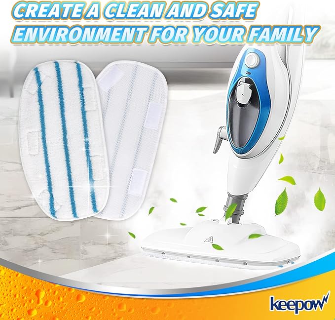KEEPOW Steam Mop Pads Compatible with PurSteam ThermaPro 10-in-1 Steam Mop and ThermaPro 211 Steam Cleaner, Reusable Pur Steam Mop Replacement Pads for Multi-Surface Floor Cleaner (8 Pack) | Reusable Replacement Steam Mop Pads Compatible for ThermaPro ...