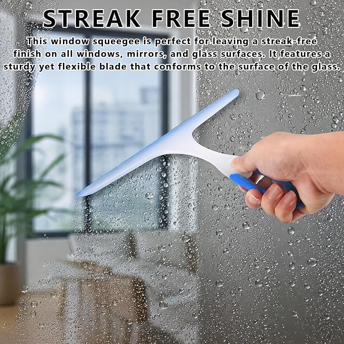 Shower Squeegee for Glass Doors, 3pcs Bathroom Squeegee for Shower Glass | Window Cleaning Squeegee Glass Shower Door for Car Window Wiper Mirror Windshield,Made of Silicone,Reusable,Easy to Clean