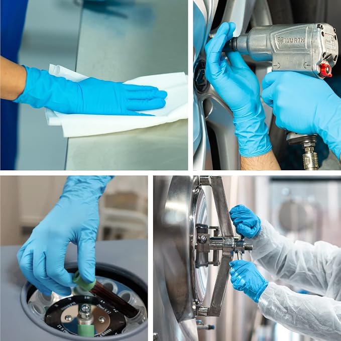 8.5 Mil Nitrile Gloves, Heavy Duty Cleaning Gloves, For Adults | 8.5 Mil Support, Forearm Coverage, Textured Grip, Chemical Resistant Gloves, Latex Free & Powder Free, Kitchen & Dish Gloves