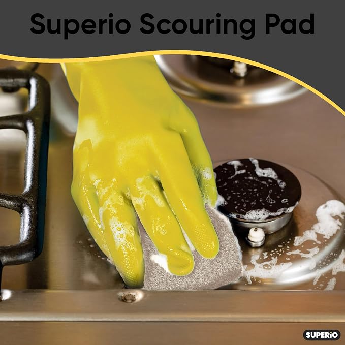 Natural Scouring Pad Non-Scratch Sisal Plant Based Scrubber Cleaning Scrub Pads, Eco-Friendly Reusable Kitchen Scrubbing Pad Pack of 6, by Superio