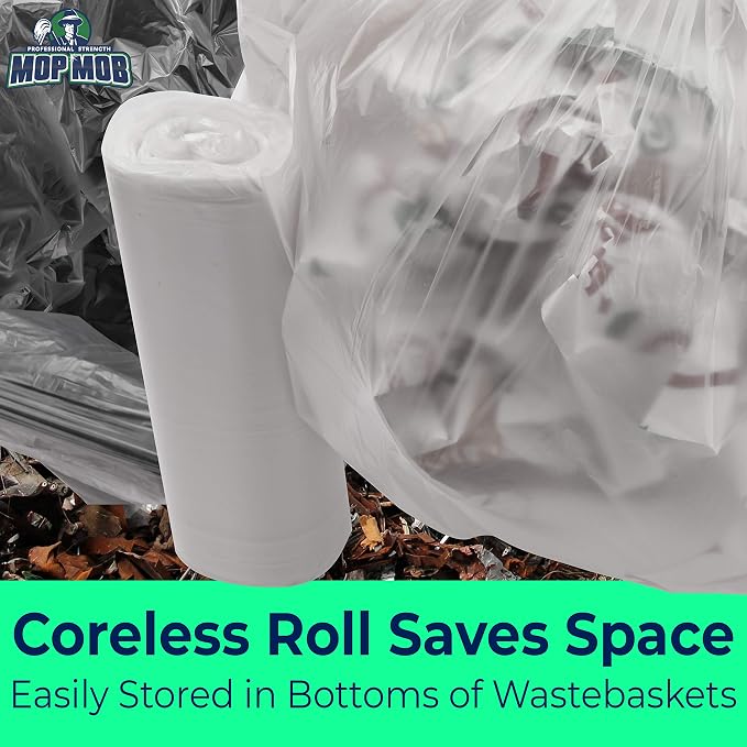 Space-Saving Trash Can and 4 Gal. Leak-Proof Liners Combo 4Pk. Small Black Plastic Wastebasket and Clear Bags Great for Bathroom, Kitchen or Office. Garbage Bin Fits Under Most Desks and Cabinets