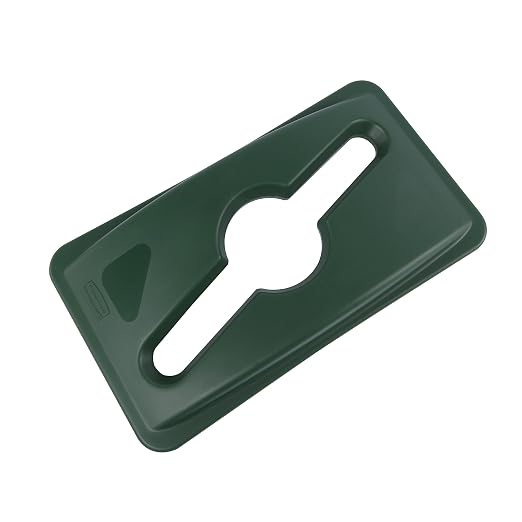 Rubbermaid Commercial Products Slim Jim Trash Can Lid, Green, Waste Lid for Paper/Bottle/Can Compatible with Slim Jim 23 Gallon Recycling Container