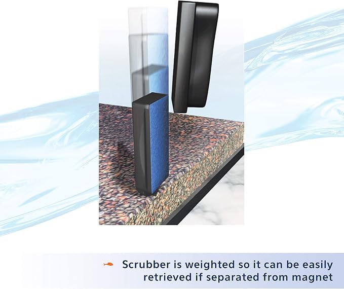 Aqueon Aquarium Algae Scraper, Fish Tank Magnetic Glass Cleaner for Glass/Acrylic, Medium