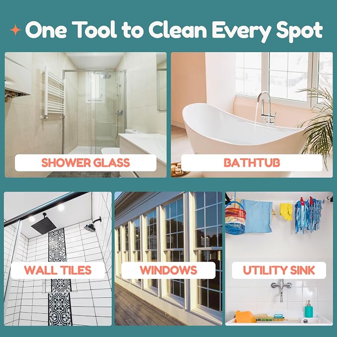 3-in-1 Silicone Scrubber Sponge with Squeegee – Non-Scratch Kitchen Sponge for Dishes, Sink & Bathroom, Quick-Dry, Reusable Cleaning Tool (Teal)