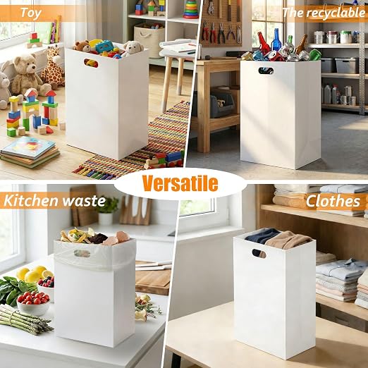 Hongmed Disposable Trash Can for Parties, 13 Gal Pop-up Paper Garbage Bins, Heavy-Duty Recyclable Cardboard Receptacle for Birthday, Wedding, BBQ, Holiday Cleanup, Holds 50+ Cans, 4 Pack
