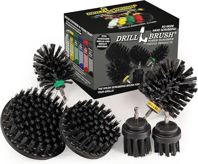 The Ultimate No-Wire Grill Brush Kit - BBQ Accessories - Cast Iron Skillet | Drill Brush - Rust Remover - Grill Cleaner - BBQ Brush - Grill Accessories - Grill Scraper - Electric Smoker - Gas Grill