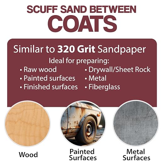 6" X 9" Non-Woven Grey Scuff Pads 320 Grit - 10 Pack (Maroon)
